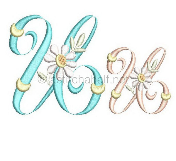 Summer Dance Monogram Letter U | aStitch aHalf