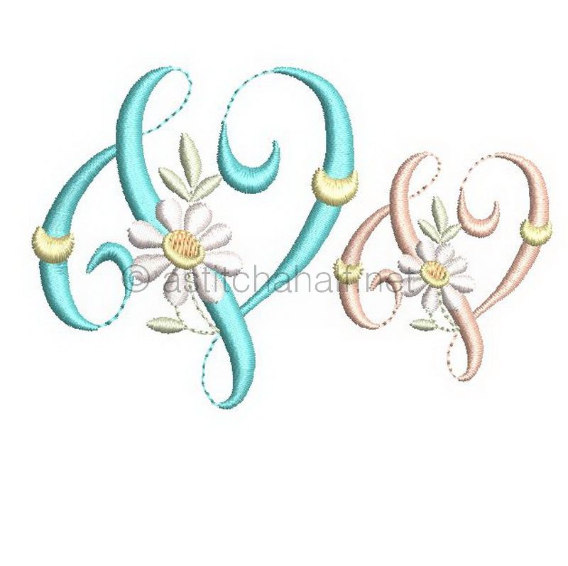 Summer Dance Monogram Letter V