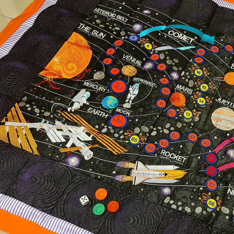 Space Exploration Complete Quilt and Game - aStitch aHalf