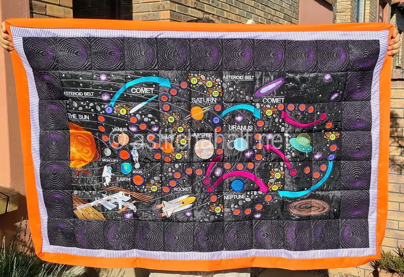 Space Exploration Complete Quilt and Game - aStitch aHalf