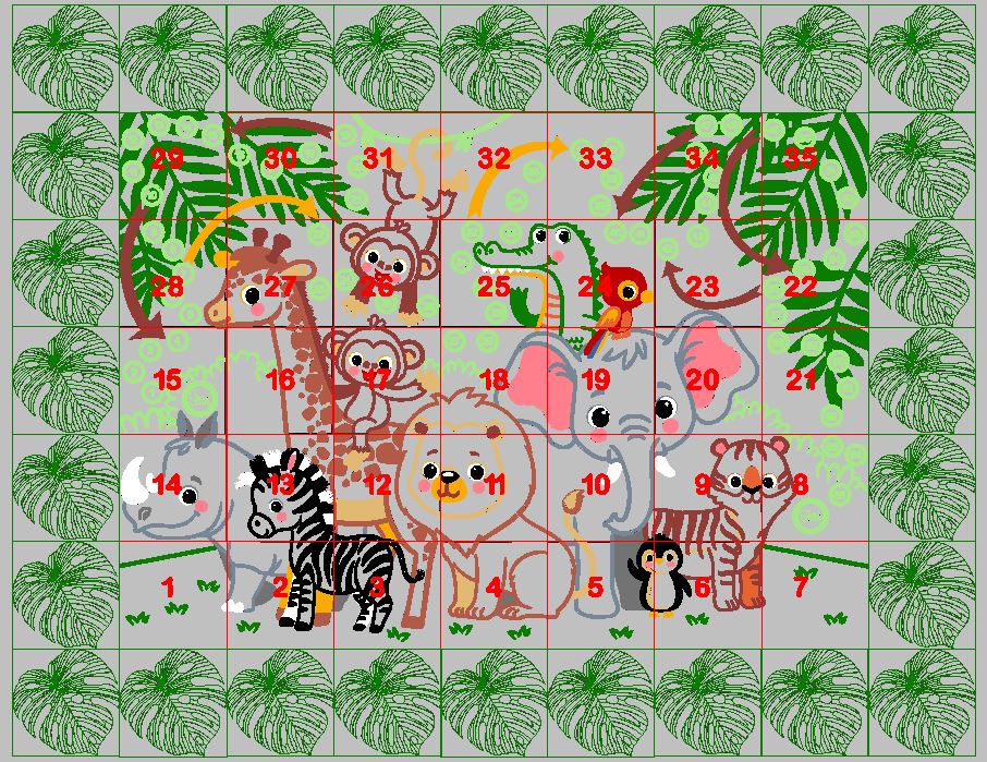 Jungle Babies Full Size Quilt and Game - aStitch aHalf