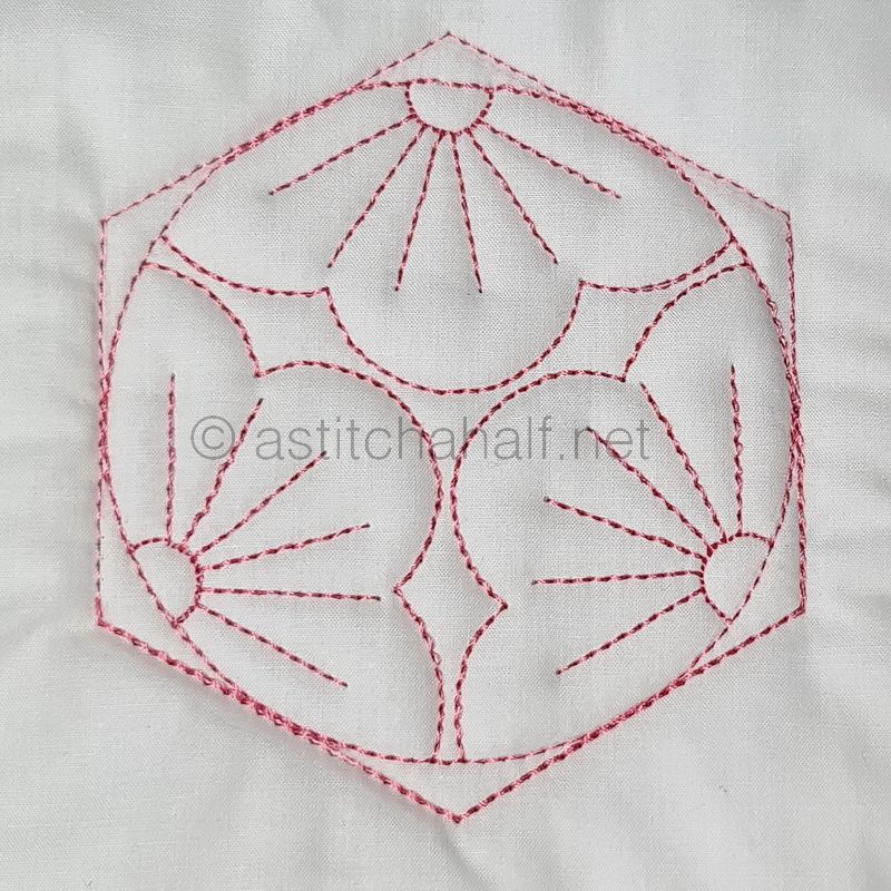 Hooray 4 Hexies 8 - aStitch aHalf