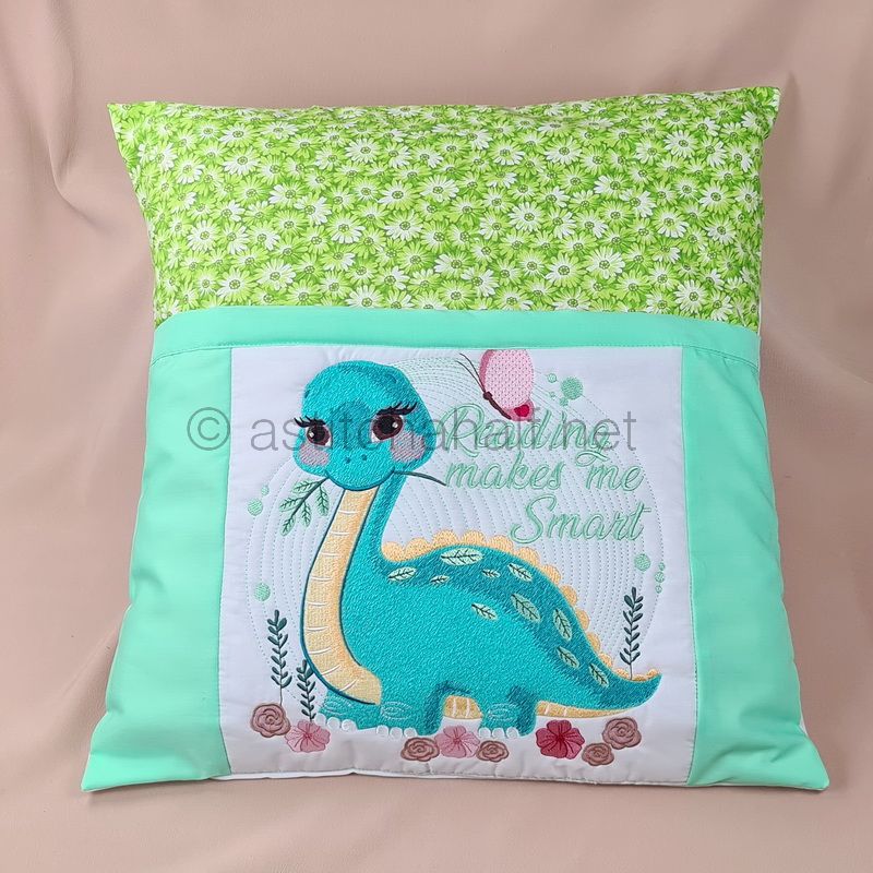 Baby Dinosaur Reading Pillow Combo - aStitch aHalf