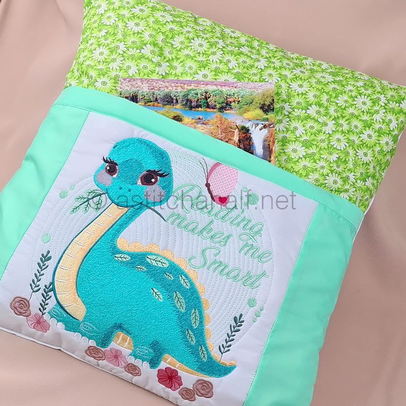 Baby Dinosaur Reading Pillow Combo - aStitch aHalf