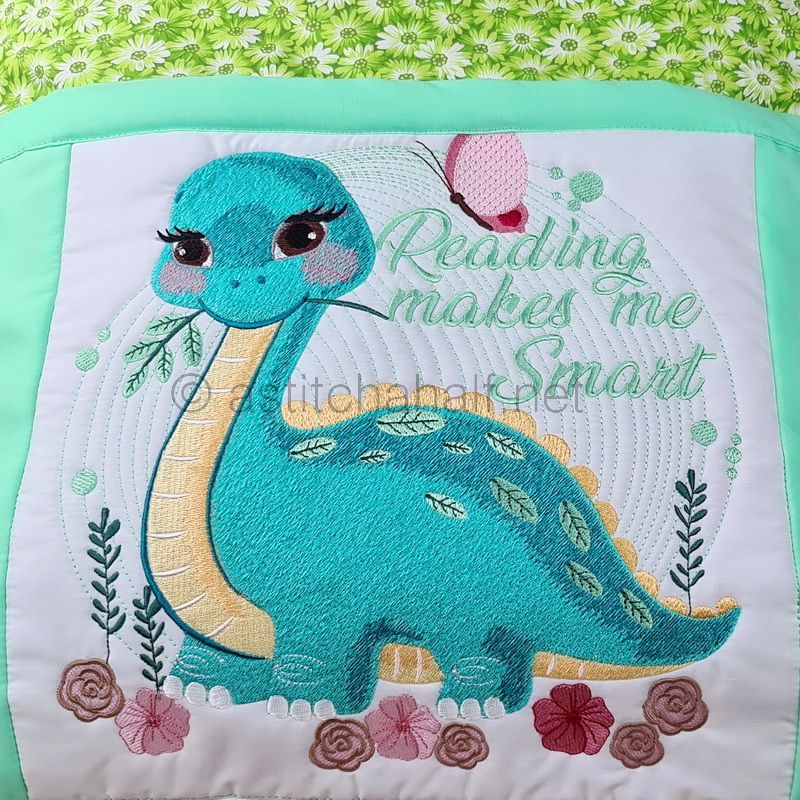 Baby Dinosaur Reading Pillow Combo - aStitch aHalf