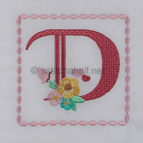 Baby Kisses Letter D - aStitch aHalf