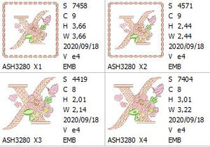 Baby Kisses Letter X - aStitch aHalf