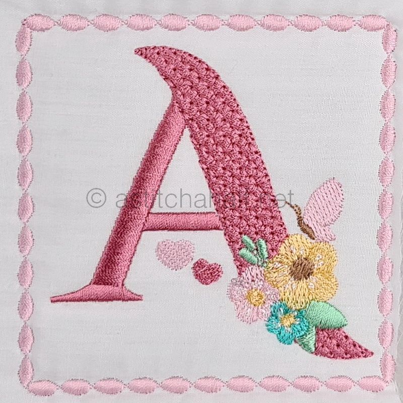 Baby Kisses Letter A - aStitch aHalf