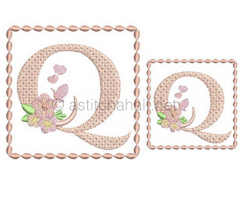 Baby Kisses Letter Q - aStitch aHalf