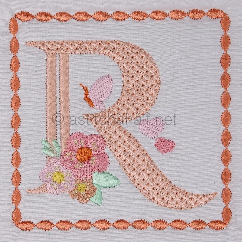 Baby Kisses Letter R - aStitch aHalf