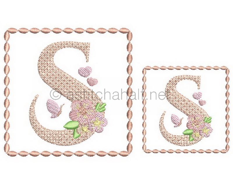 Baby Kisses Letter S - aStitch aHalf