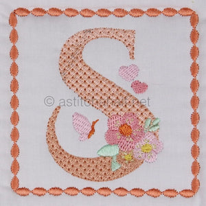 Baby Kisses Letter S - aStitch aHalf