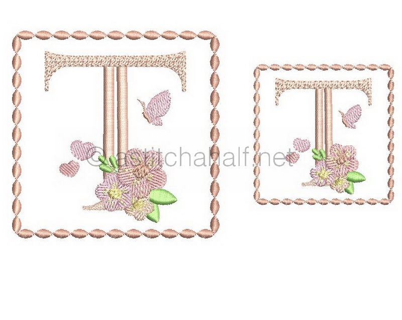 Baby Kisses Letter T - aStitch aHalf