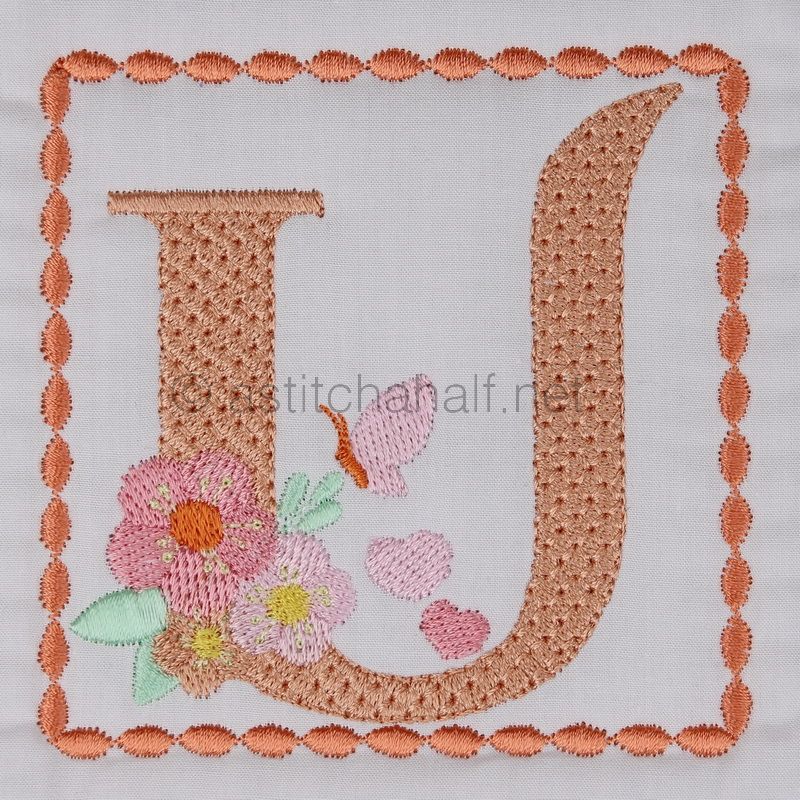 Baby Kisses Letter U - aStitch aHalf