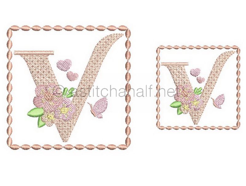 Baby Kisses Letter V - aStitch aHalf