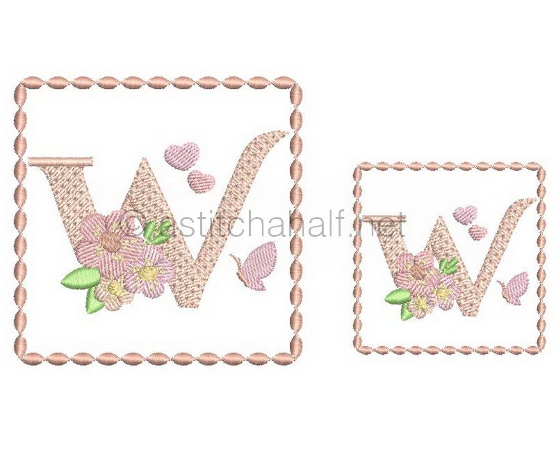 Baby Kisses Letter W - aStitch aHalf