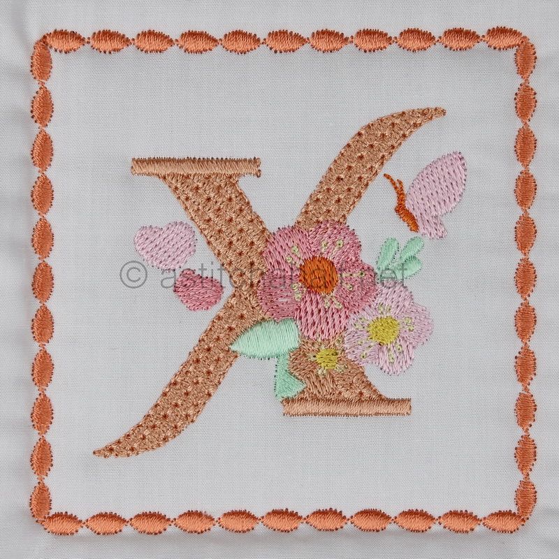 Baby Kisses Letter X - aStitch aHalf