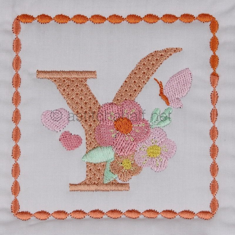 Baby Kisses Letter Y - aStitch aHalf