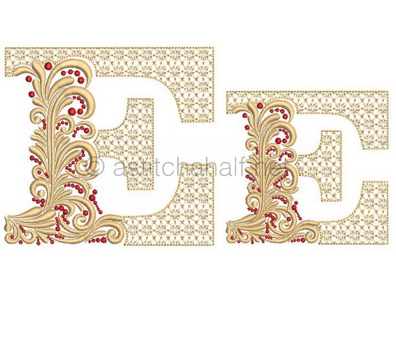 Fireside Monogram Letter E - aStitch aHalf