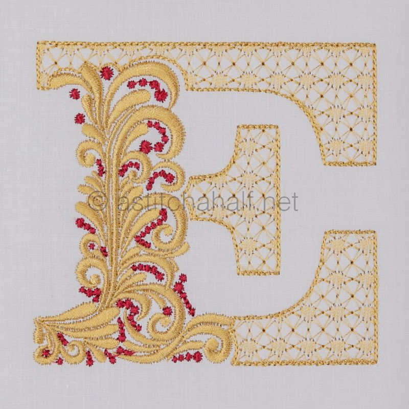 Fireside Monogram Letter E - aStitch aHalf