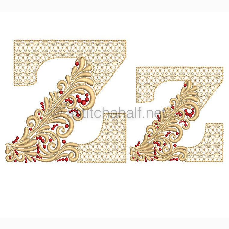 Fireside Monogram Letter Z - aStitch aHalf