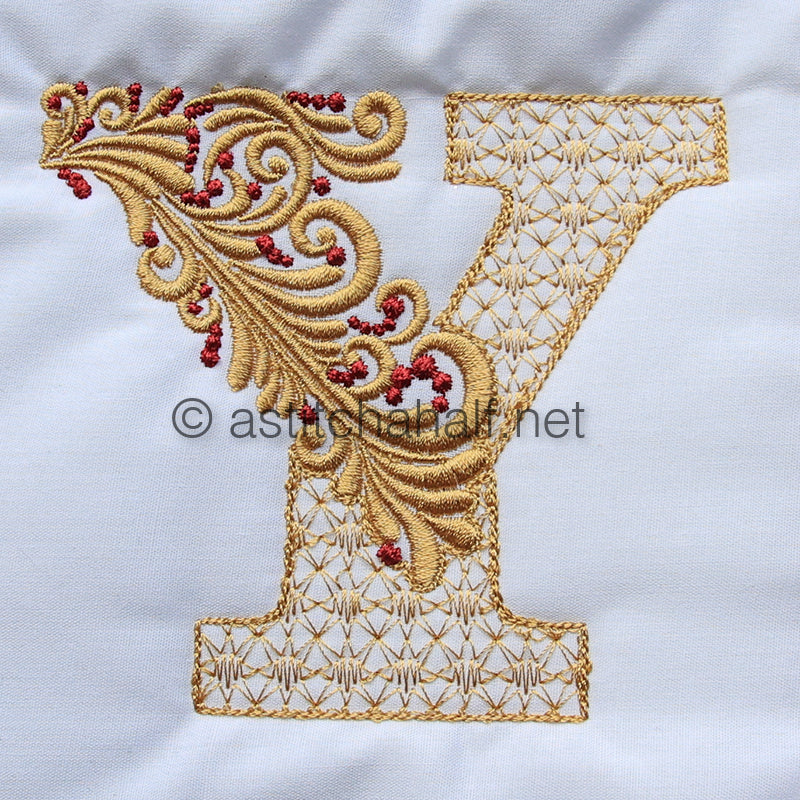 Fireside Monogram Letter Y - aStitch aHalf