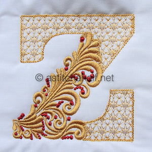 Fireside Monogram Letter Z - aStitch aHalf