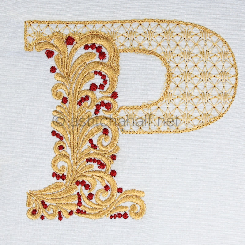 Fireside Monogram Letter P - aStitch aHalf