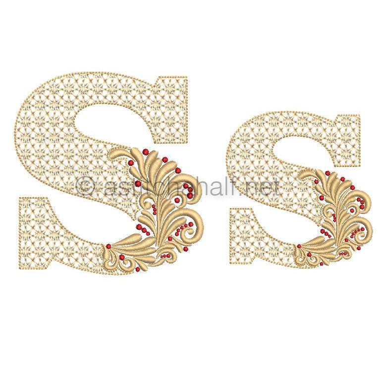 Fireside Monogram Letter S - aStitch aHalf