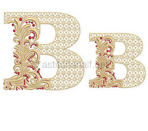 Fireside Monogram Letter B - aStitch aHalf