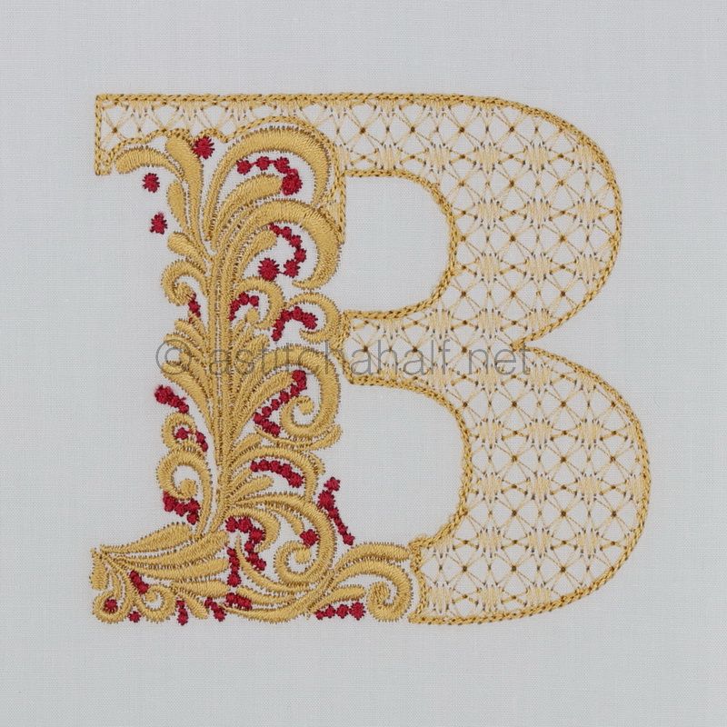 Fireside Monogram Letter B - aStitch aHalf