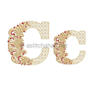 Fireside Monogram Letter C - aStitch aHalf