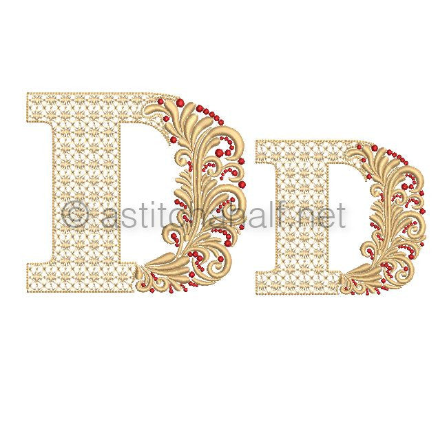Fireside Monogram Letter D - aStitch aHalf