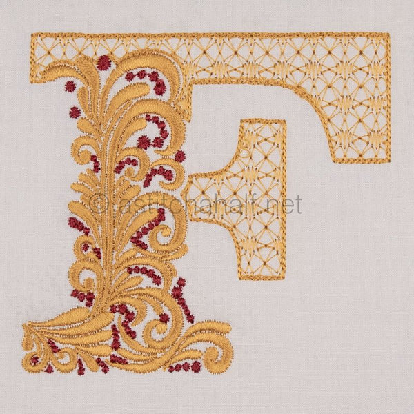 Fireside Monogram Letter F - aStitch aHalf