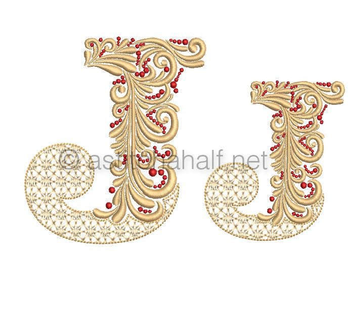 Fireside Monogram Letter J - aStitch aHalf