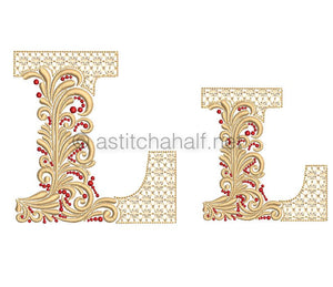 Fireside Monogram Letter L - aStitch aHalf