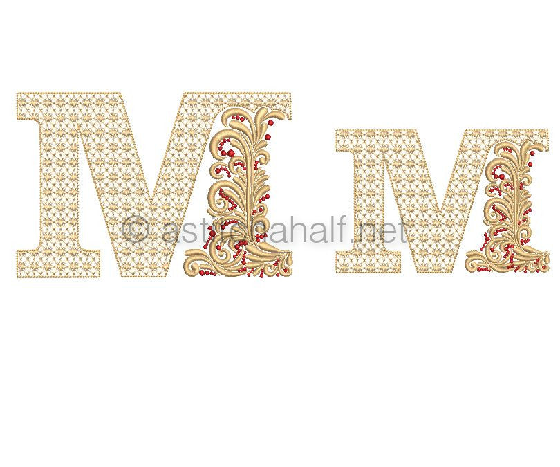 Fireside Monogram Letter M - aStitch aHalf