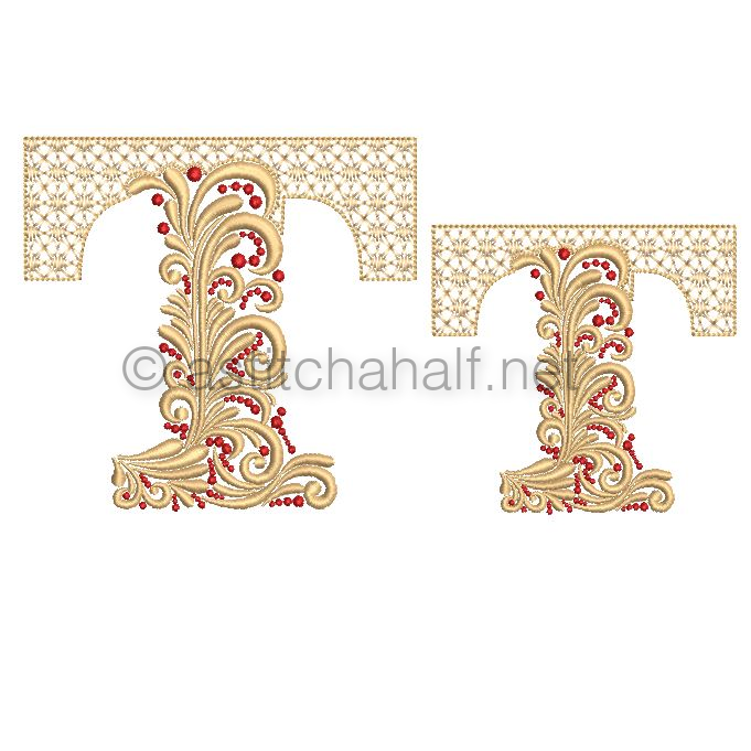Fireside Monogram Letter T - aStitch aHalf