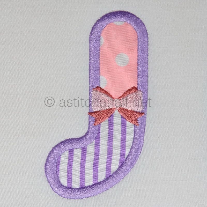 Tiny Tots Monogram J - aStitch aHalf