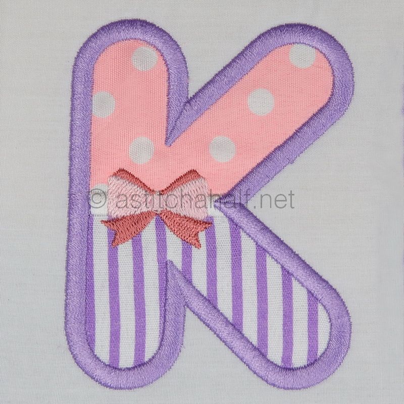 Tiny Tots Monogram K - aStitch aHalf