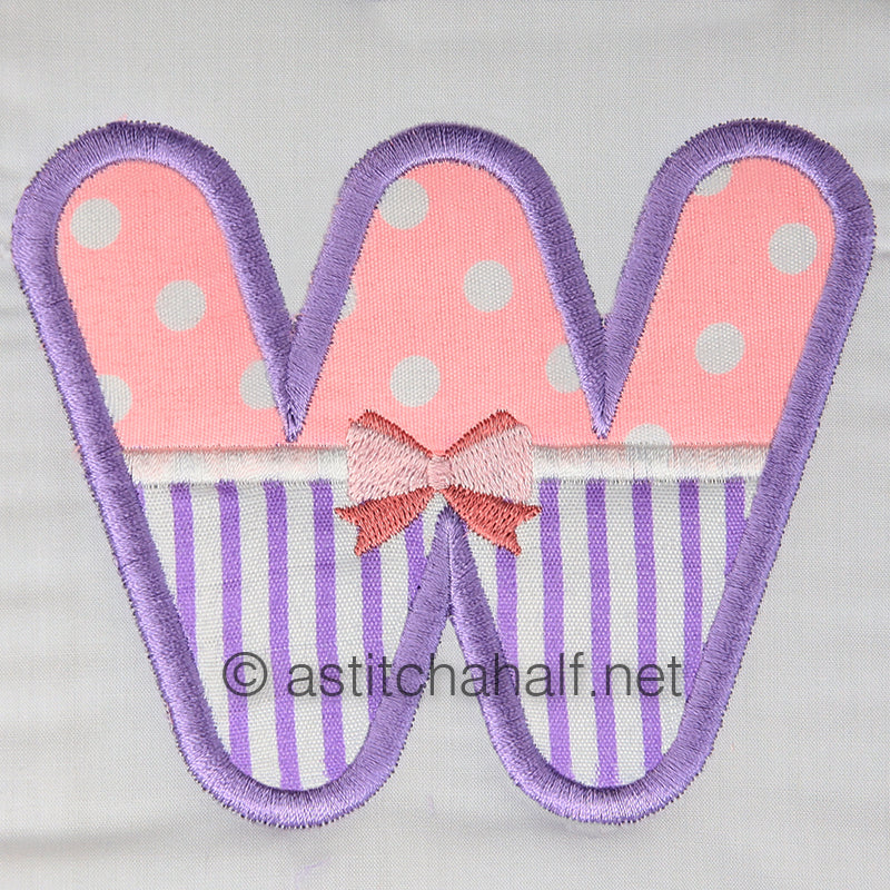 Tiny Tots Monogram W - aStitch aHalf