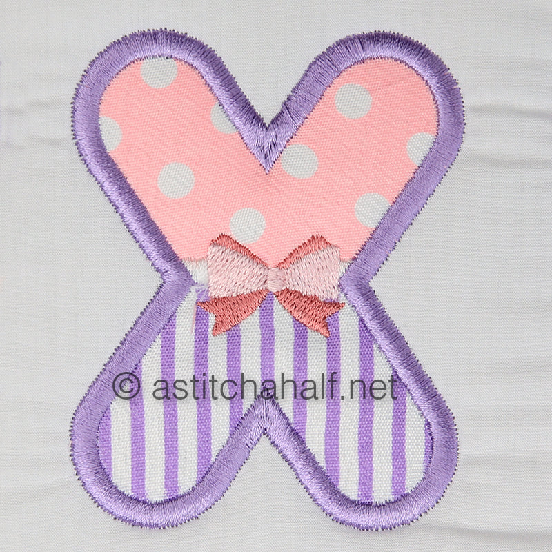 Tiny Tots Monogram X - aStitch aHalf