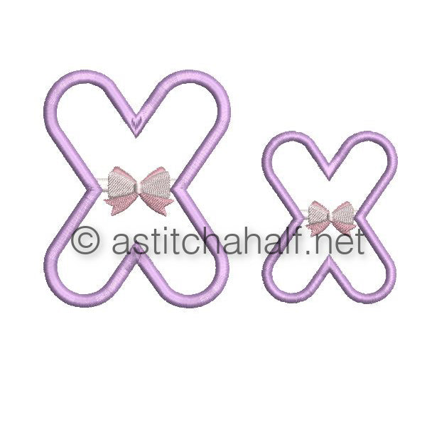 Tiny Tots Monogram X - aStitch aHalf