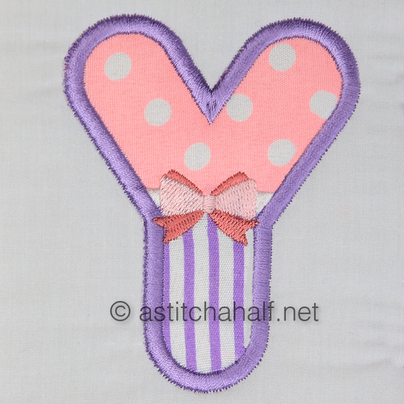 Tiny Tots Monogram Y - aStitch aHalf