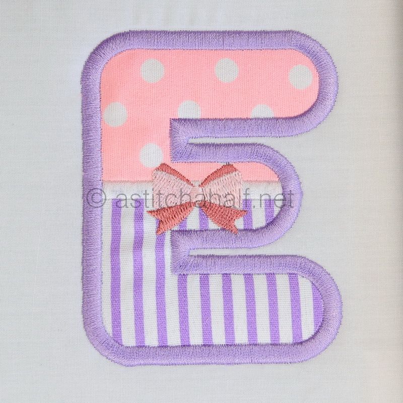Tiny Tots Monogram E - aStitch aHalf