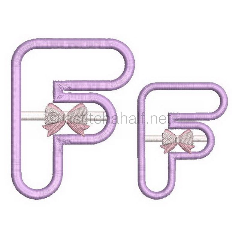 Tiny Tots Monogram F - aStitch aHalf