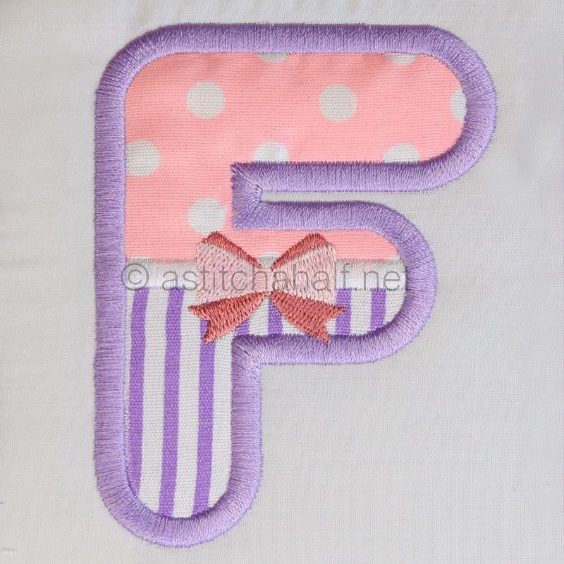 Tiny Tots Monogram F - aStitch aHalf