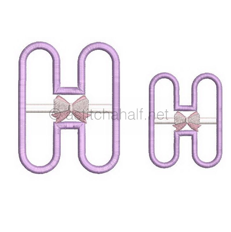 Tiny Tots Monogram H - aStitch aHalf