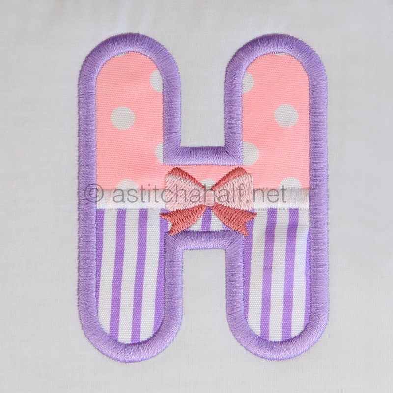 Tiny Tots Monogram H - aStitch aHalf