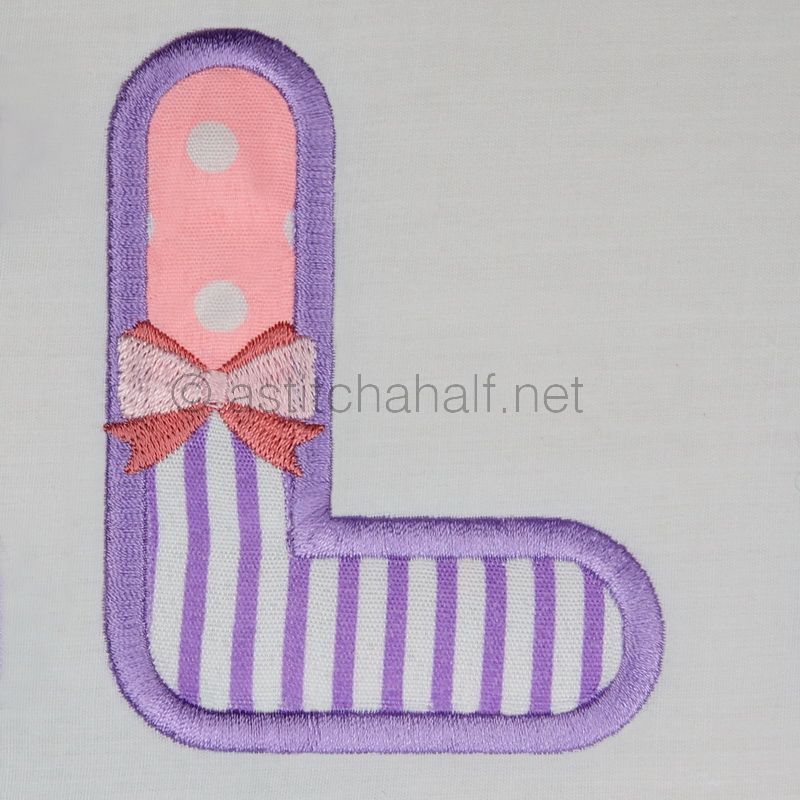 Tiny Tots Monogram L - aStitch aHalf